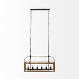 Josie Natural Wood Chassis Six Light Chandelier by Mercana at Eve Furniture