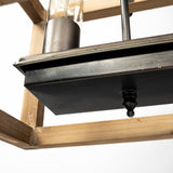 Josie Natural Wood Chassis Six Light Chandelier by Mercana at Eve Furniture