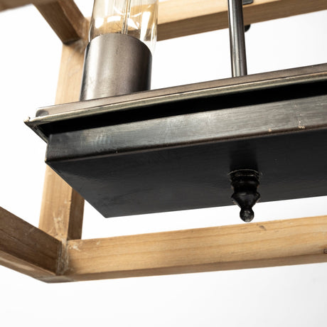 Josie Natural Wood Chassis Six Light Chandelier by Mercana at Eve Furniture