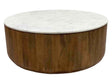 Josie Pottery Brown/Marble Round Coffee Table by Classic Home at Eve Furniture