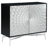 Josie Black/Silver Rectangular 2-Door Accent Cabinet