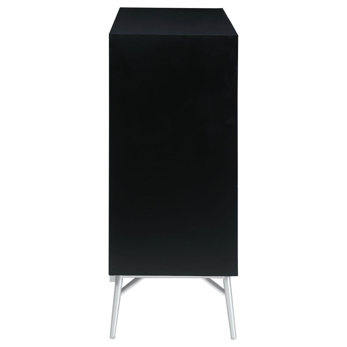 Josie Black/Silver Rectangular 2-Door Accent Cabinet