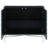 Josie Black/Silver Rectangular 2-Door Accent Cabinet