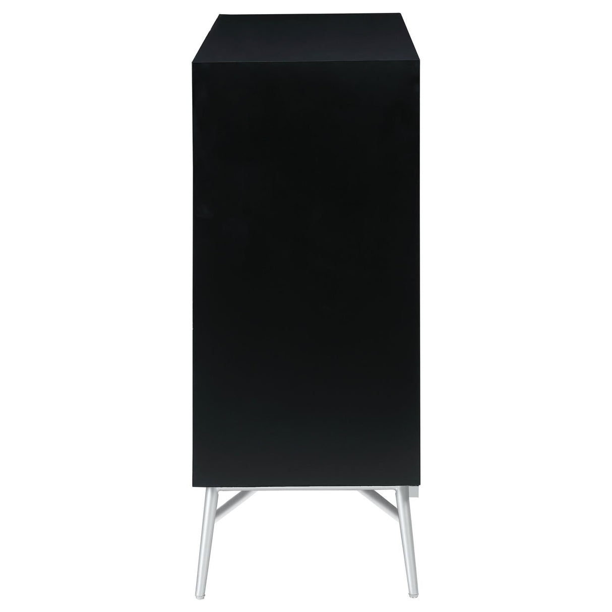 Josie Black/Silver Rectangular 2-Door Accent Cabinet