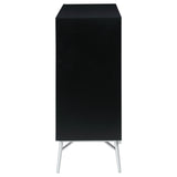 Josie Black/Silver Rectangular 2-Door Accent Cabinet