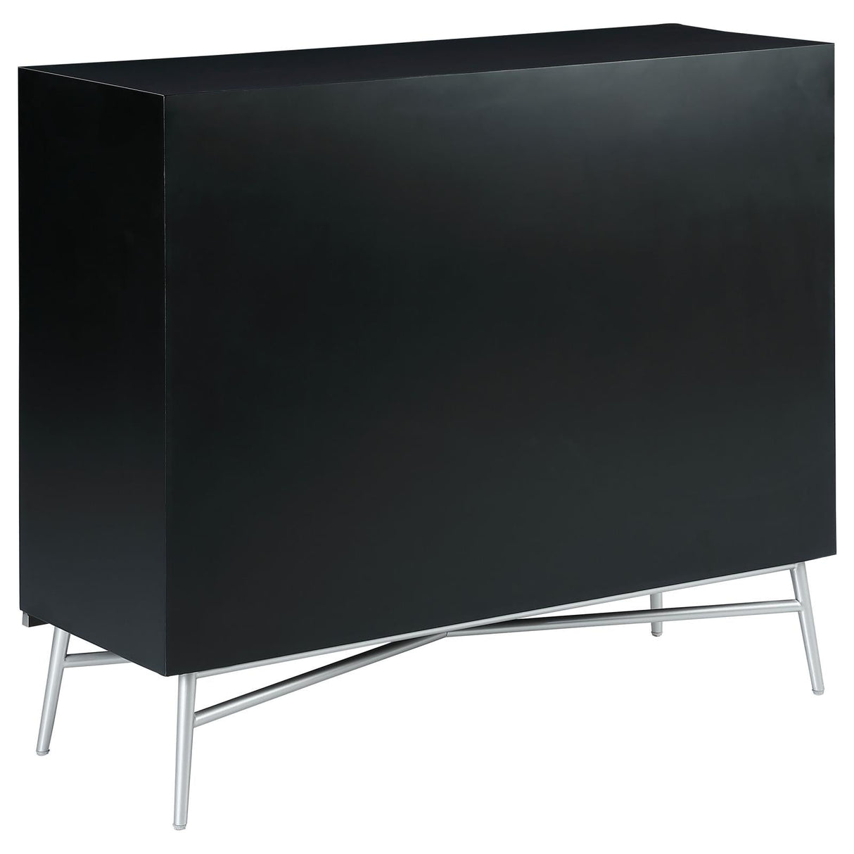 Josie Black/Silver Rectangular 2-Door Accent Cabinet