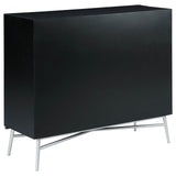 Josie Black/Silver Rectangular 2-Door Accent Cabinet