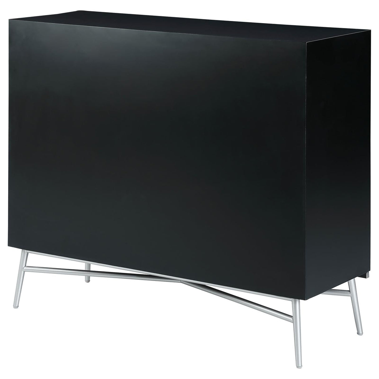 Josie Black/Silver Rectangular 2-Door Accent Cabinet