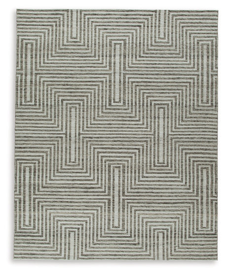 Jossen Ivory/Gray Large Rug by Ashley at Eve Furniture