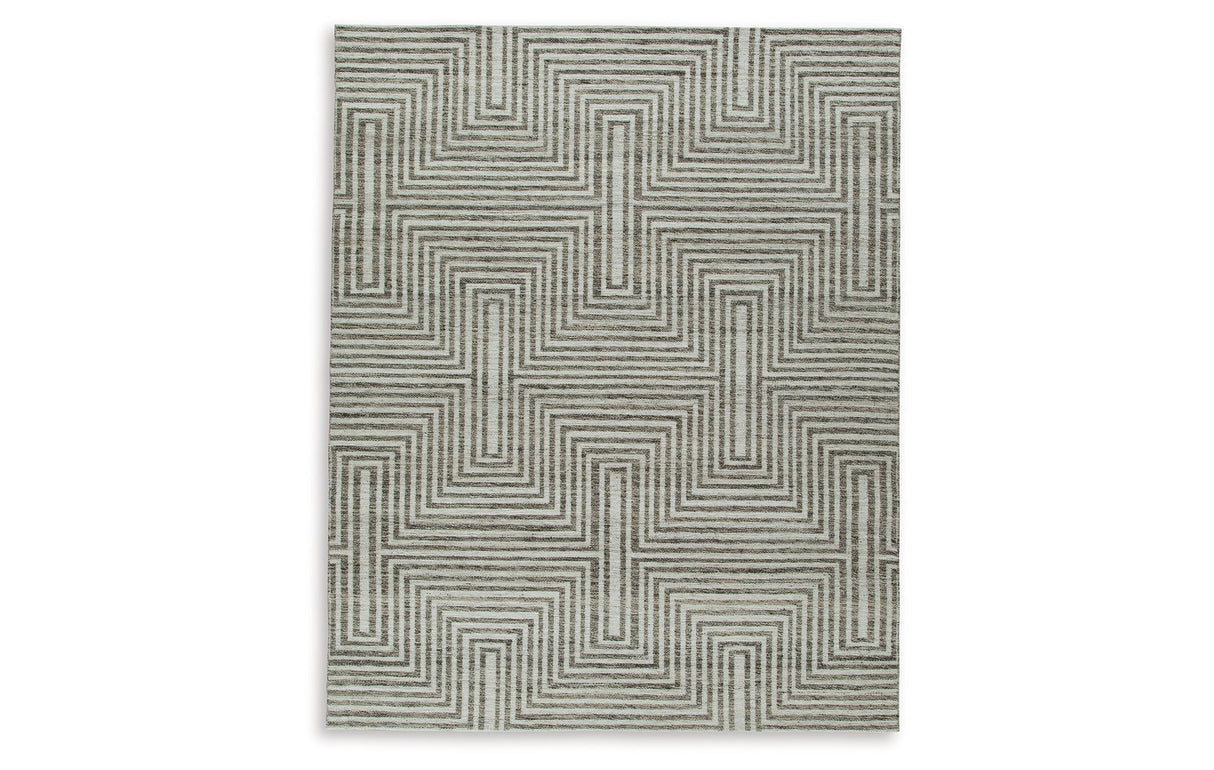 Jossen Ivory/Gray Large Rug by Ashley at Eve Furniture