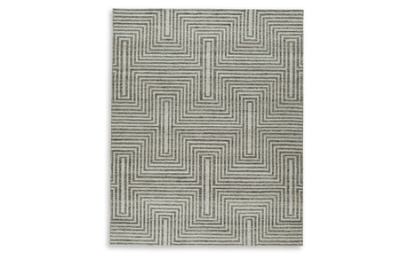 Jossen Ivory/Gray Large Rug by Ashley at Eve Furniture