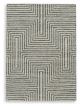 Jossen Ivory/Gray Medium Rug by Ashley at Eve Furniture