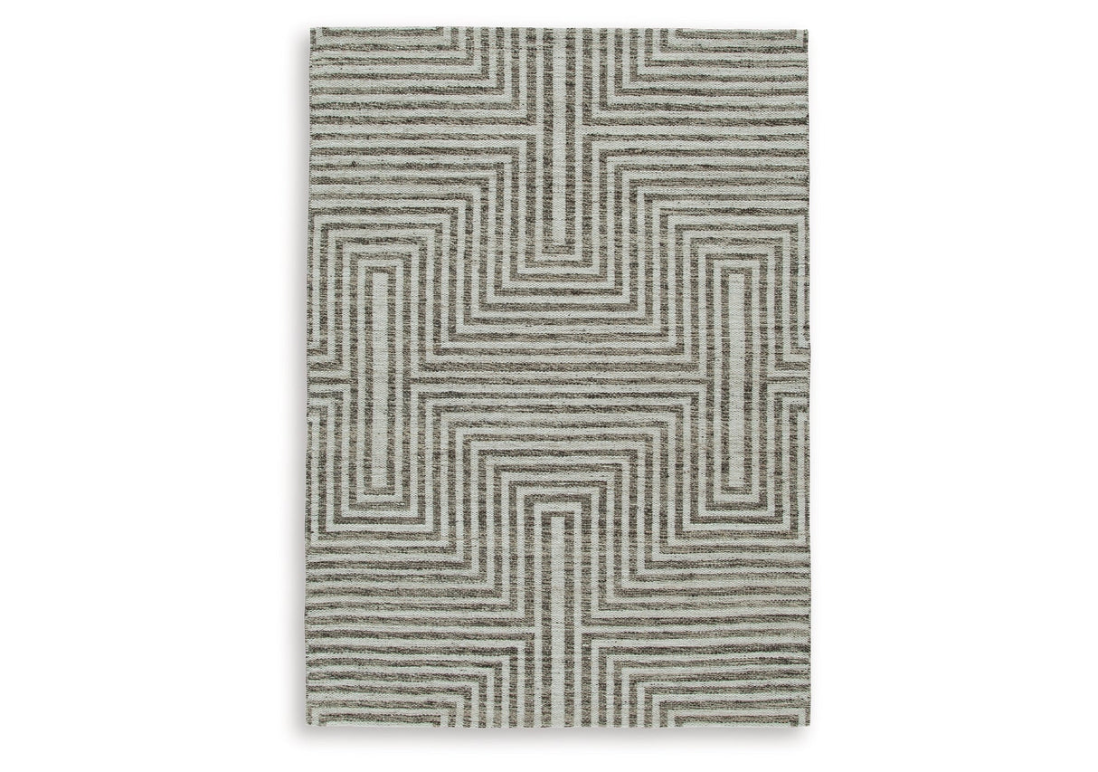 Jossen Ivory/Gray Medium Rug by Ashley at Eve Furniture