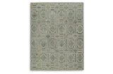 Jossland Green/Ivory Large Rug by Ashley at Eve Furniture