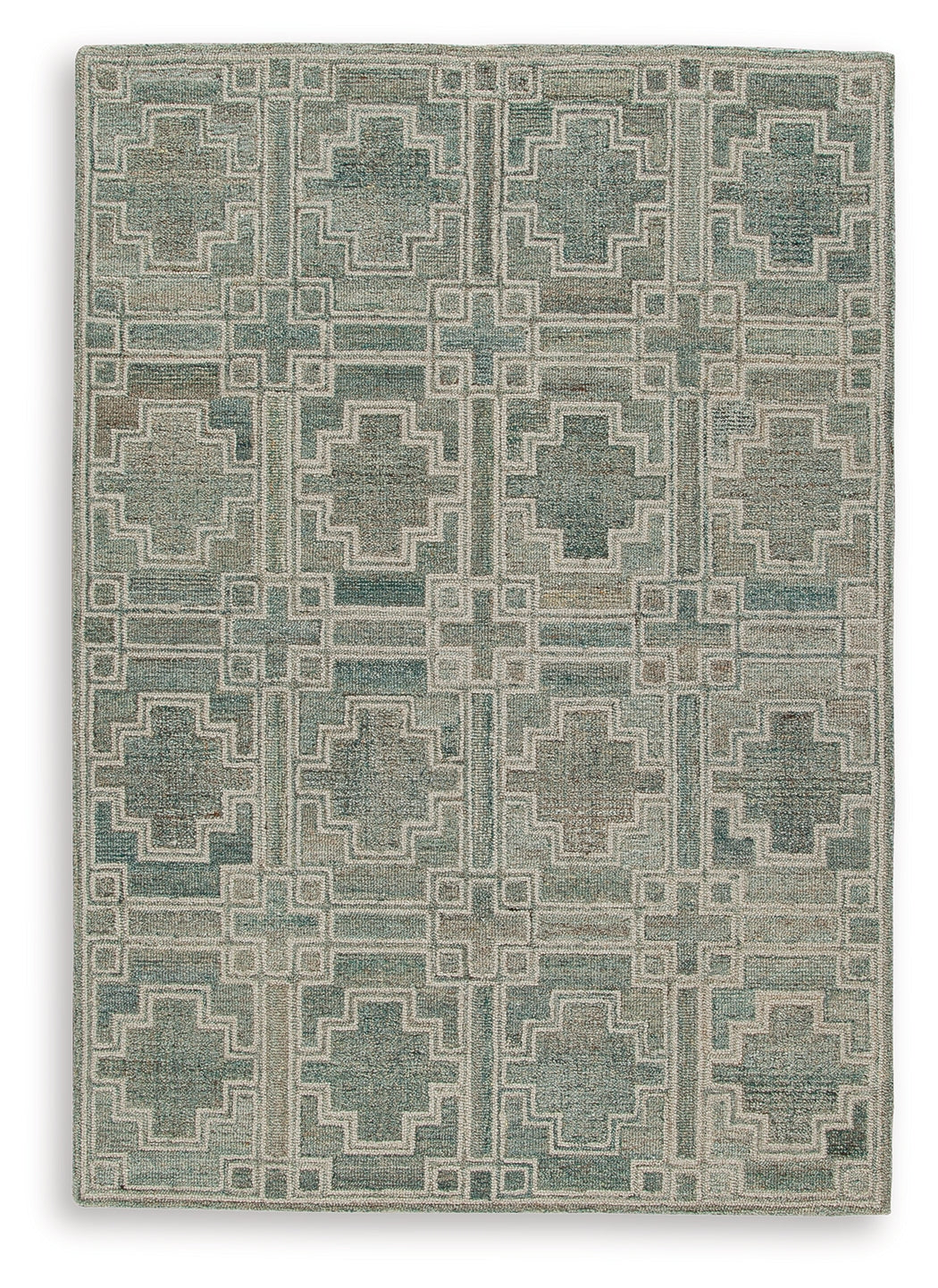 Jossland Turquoise/Ivory Medium Rug by Ashley at Eve Furniture