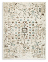 Jossler Ivory/Brown/Teal Medium Rug