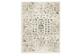 Jossler Ivory/Brown/Teal Medium Rug by Ashley at Eve Furniture