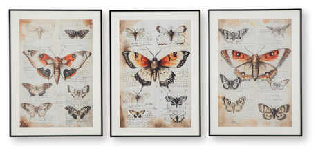 Jossletts Orange/Black/Ivory Wall Art (Set of 3) by Ashley at Eve Furniture
