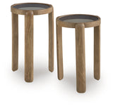 Jossor Light Brown Accent Table (Set of 2) by ASHLEY FURNITURE at Eve Furniture