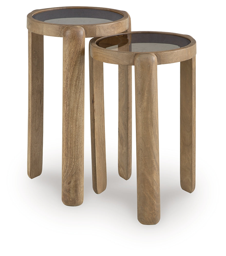 Jossor Light Brown Accent Table (Set of 2) by ASHLEY FURNITURE at Eve Furniture