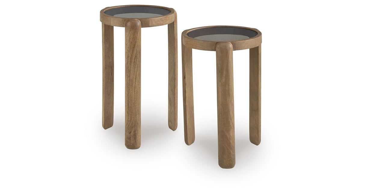 Jossor Light Brown Accent Table (Set of 2) by ASHLEY FURNITURE at Eve Furniture