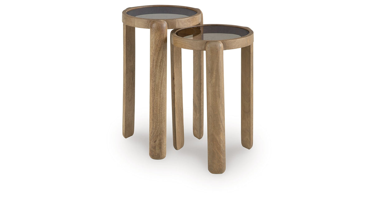 Jossor Light Brown Accent Table (Set of 2) by ASHLEY FURNITURE at Eve Furniture