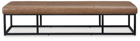 Joston Caramel Accent Bench by Ashley - Eve Furniture