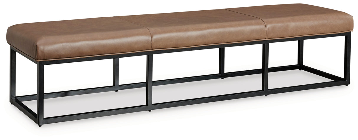 Joston Caramel Accent Bench by Ashley at Eve Furniture