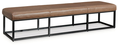 Joston Caramel Accent Bench by Ashley at Eve Furniture