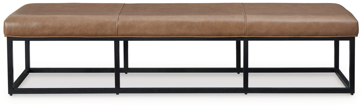 Joston Caramel Accent Bench by Ashley at Eve Furniture