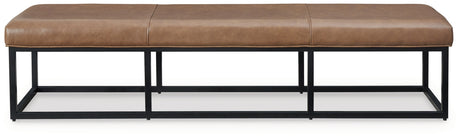 Joston Caramel Accent Bench by Ashley at Eve Furniture