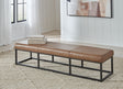 Joston Caramel Accent Bench by Ashley at Eve Furniture