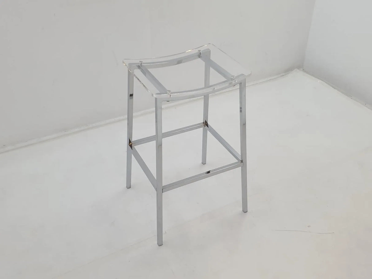 Jovani Acrylic Backless Bar Stools Clear and Chrome (Set of 2) by Coaster at Eve Furniture