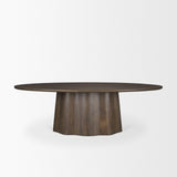 Jovani Solid Dark Brown Mango Wood Oval Dining Table by Mercana at Eve Furniture