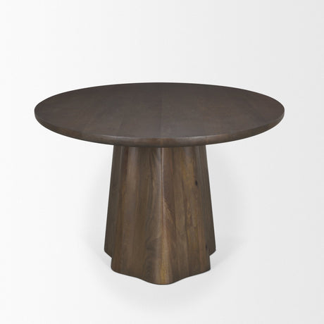 Jovani Solid Dark Brown Mango Wood Oval Dining Table by Mercana at Eve Furniture