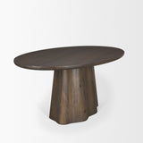 Jovani Solid Dark Brown Mango Wood Oval Dining Table by Mercana at Eve Furniture