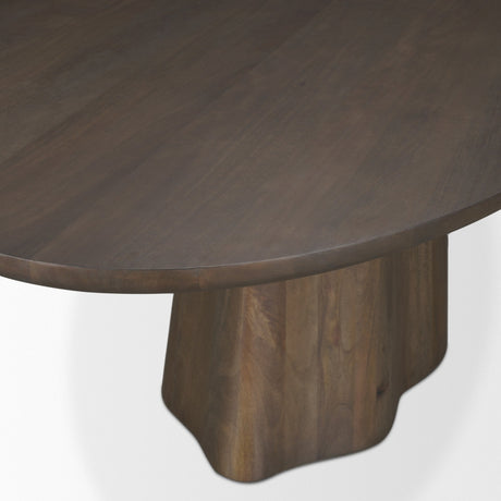 Jovani Solid Dark Brown Mango Wood Oval Dining Table by Mercana at Eve Furniture