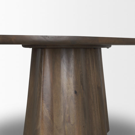 Jovani Solid Dark Brown Mango Wood Oval Dining Table by Mercana at Eve Furniture