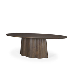 Jovani Solid Dark Brown Mango Wood Oval Dining Table by Mercana at Eve Furniture