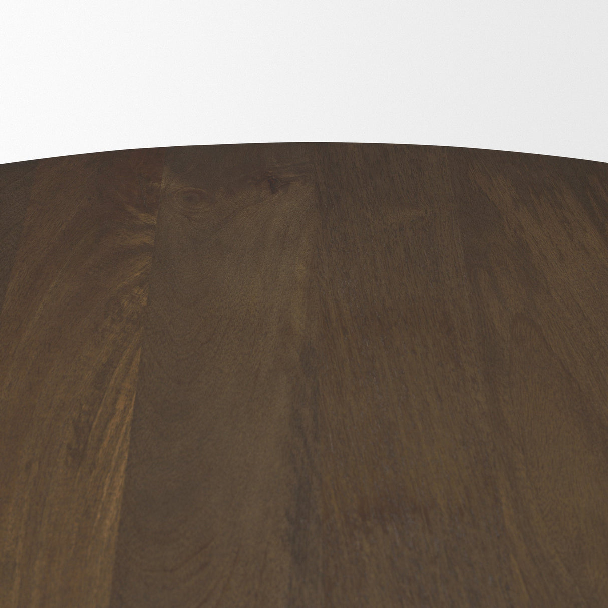 Jovani Solid Dark Brown Mango Wood Round Dining Table by Mercana at Eve Furniture