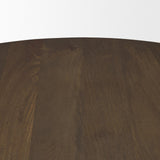 Jovani Solid Dark Brown Mango Wood Round Dining Table by Mercana at Eve Furniture