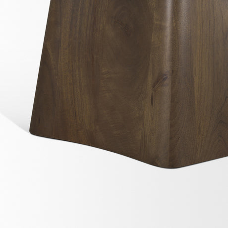 Jovani Solid Dark Brown Mango Wood Round Dining Table by Mercana at Eve Furniture