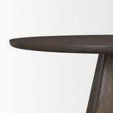 Jovani Solid Dark Brown Mango Wood Round Dining Table by Mercana at Eve Furniture