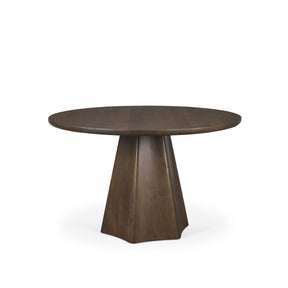Jovani Solid Dark Brown Mango Wood Round Dining Table by Mercana at Eve Furniture