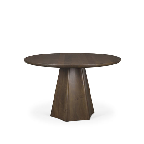 Jovani Solid Dark Brown Mango Wood Round Dining Table by Mercana at Eve Furniture