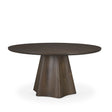 Jovani Solid Dark Brown Mango Wood Round Dining Table by Mercana at Eve Furniture