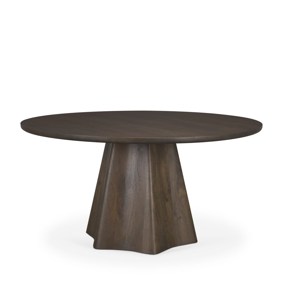 Jovani Solid Dark Brown Mango Wood Round Dining Table by Mercana at Eve Furniture