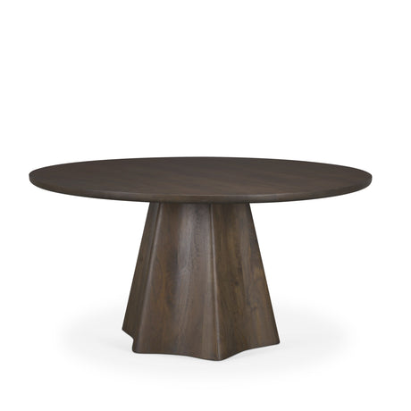 Jovani Solid Dark Brown Mango Wood Round Dining Table by Mercana at Eve Furniture