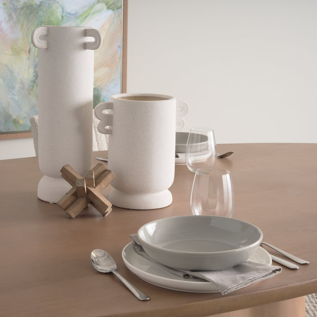 Jovani Solid Light Brown Mango Wood Oval Dining Table by Mercana at Eve Furniture
