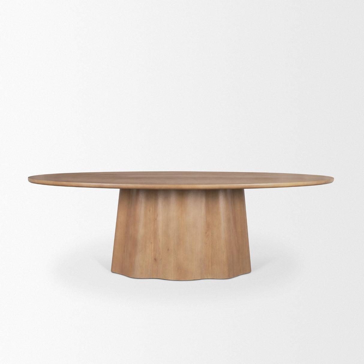 Jovani Solid Light Brown Mango Wood Oval Dining Table by Mercana at Eve Furniture